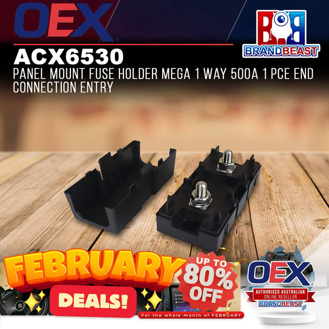 OEX ACX6530 Panel Mount Fuse Holder Mega 1 Way 500A 1 Pce End Connection Entry