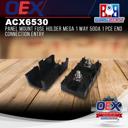 OEX ACX6530 Panel Mount Fuse Holder Mega 1 Way 500A 1 Pce End Connection Entry
