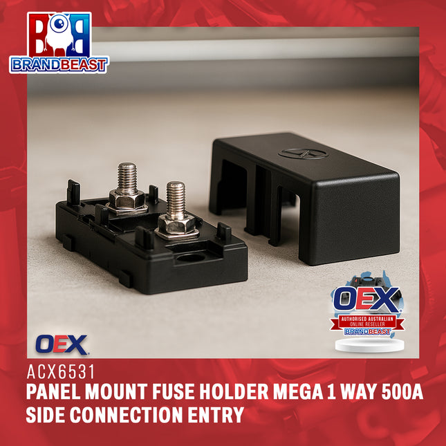 OEX ACX6531 Panel Mount Fuse Holder Mega 1 Way 500A Side Connection Entry