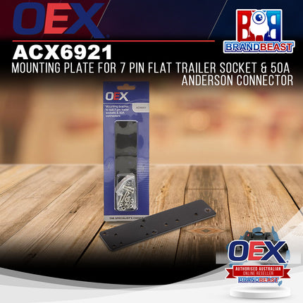 OEX ACX6921 Mounting Plate For 7 Pin Flat Socket & 50A Anderson Connector