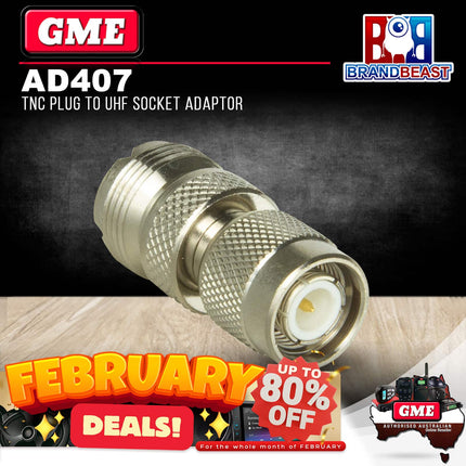 GME AD407 TNC Plug To UHF Socket Adaptor