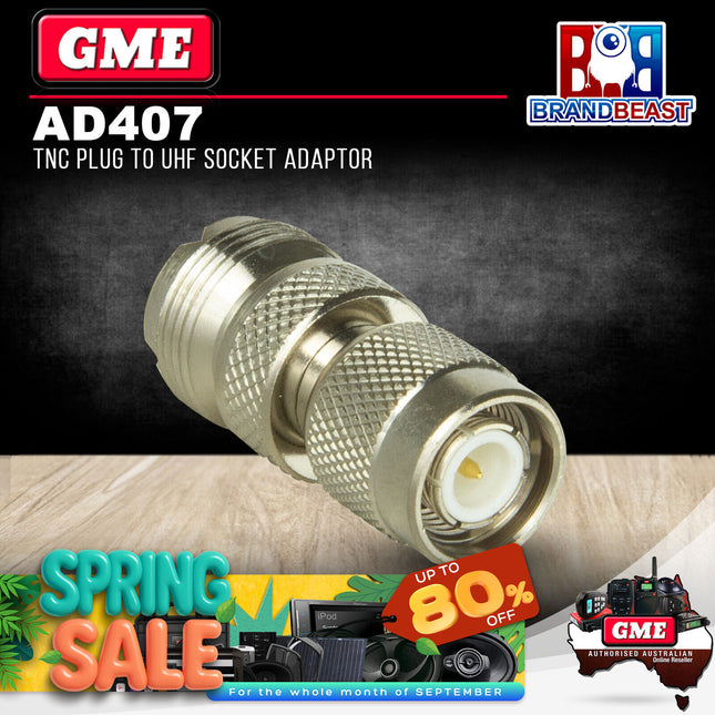 GME AD407 TNC Plug To UHF Socket Adaptor