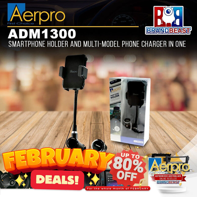 Aerpro ADM1300 Smartphone Holder and Multi-Model Phone Charger in One