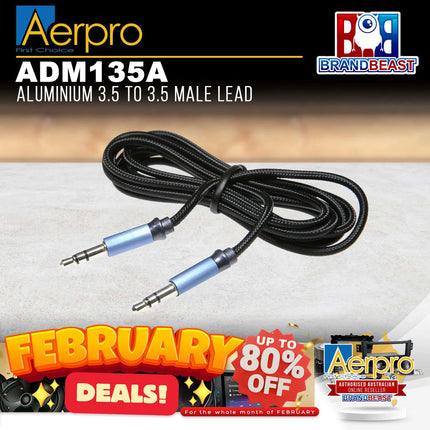 Aerpro ADM135A 3.5mm to 3.5mm Aluminum Male Lead