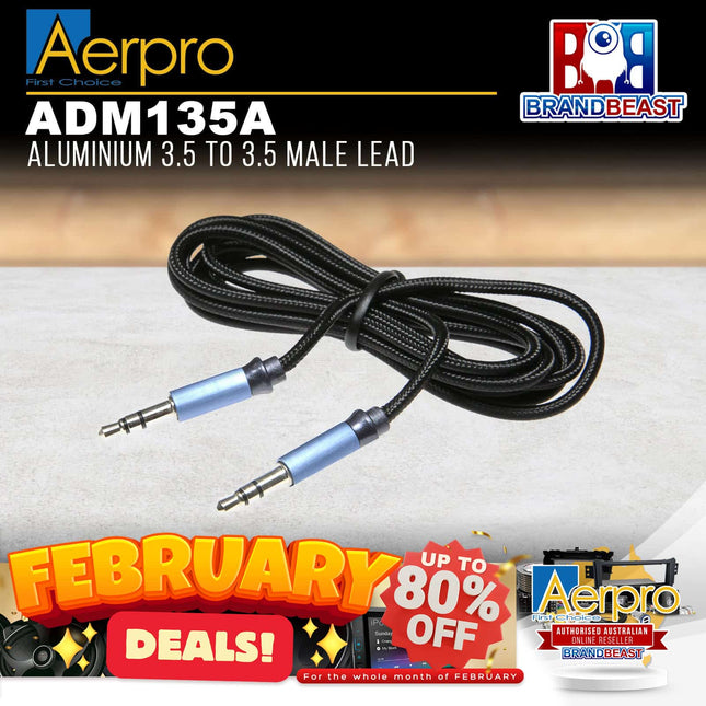 Aerpro ADM135A 3.5mm to 3.5mm Aluminum Male Lead