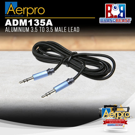 Aerpro ADM135A 3.5mm to 3.5mm Aluminum Male Lead