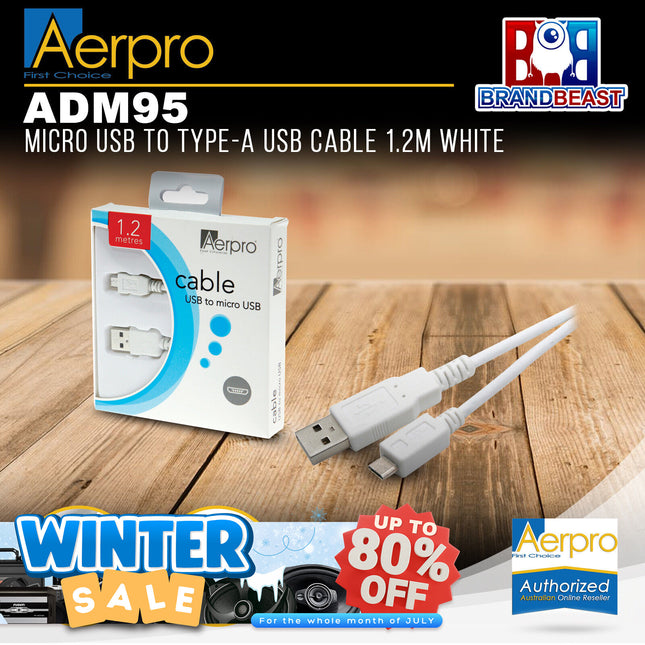 Aerpro ADM95 1.2m USB Micro USB to Type-A USB Cable