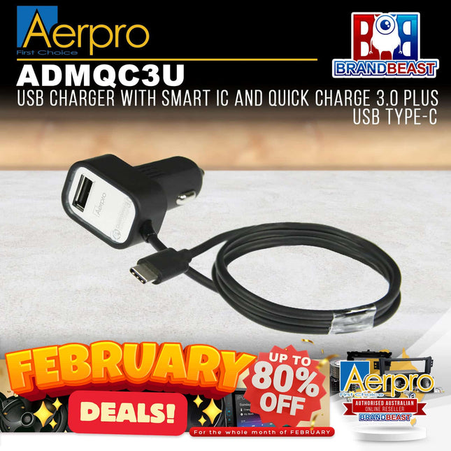 Aerpro ADMQC3U Qualcomm Quick Charger 3.0 + 2.4A Normal Charger With Smart IC