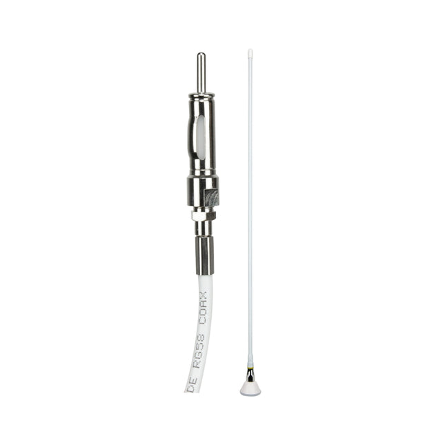 GME AE312B 600mm AM/FM Ground Dependent Antenna Base Cable & Plug White