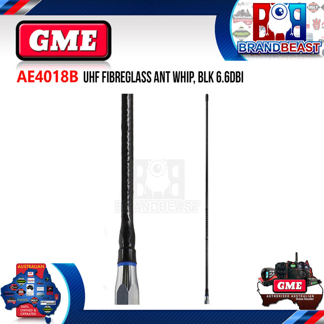GME AE4018B 640mm Antenna Whip 6.6dbi Gain Black