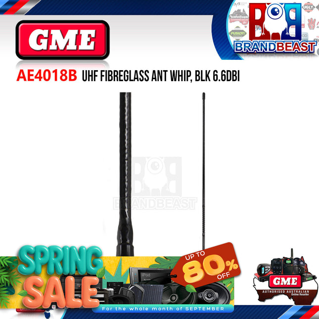 GME AE4018B 640mm Antenna Whip 6.6dbi Gain Black