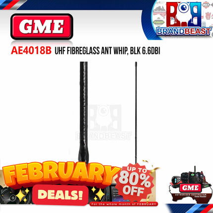 GME AE4018B 640mm Antenna Whip 6.6dbi Gain Black