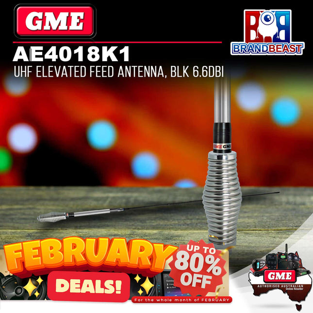 GME AE4018K1 UHF Elevated Feed Antenna Black 6.6Dbi