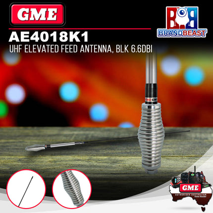 GME AE4018K1 UHF Elevated Feed Antenna Black 6.6Dbi