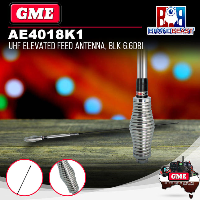 GME AE4018K1 UHF Elevated Feed Antenna Black 6.6Dbi