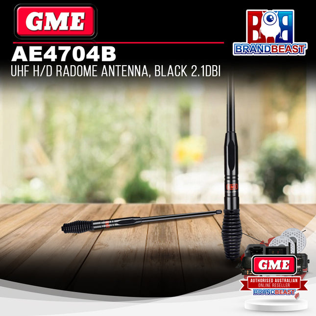 GME AE4704B UHF Heavy Duty Radome Antenna Black 2.1Dbi