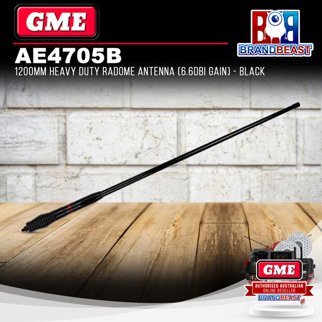 GME AE4705B UHF Heavy Duty Radome Antenna Black 6.6Dbi