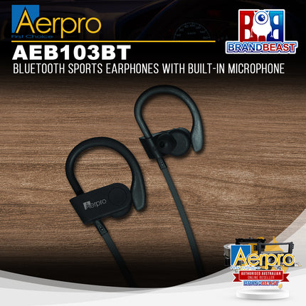 Aerpro AEB103BT Bluetooth Sports Earphones With Built-In Microphone