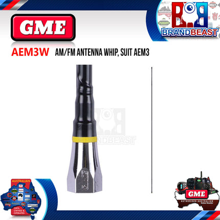 GME AEM3W 1000mm Fibreglass Antenna Whip - Suit AEM3