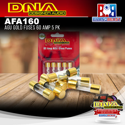 DNA AFA160 60 AMP AGU Gold Fuses - 1 Pack For 5