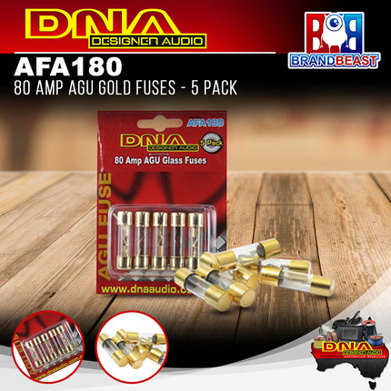 DNA AFA180 80 Amp AGU Gold Fuses - 1 Pack for 5