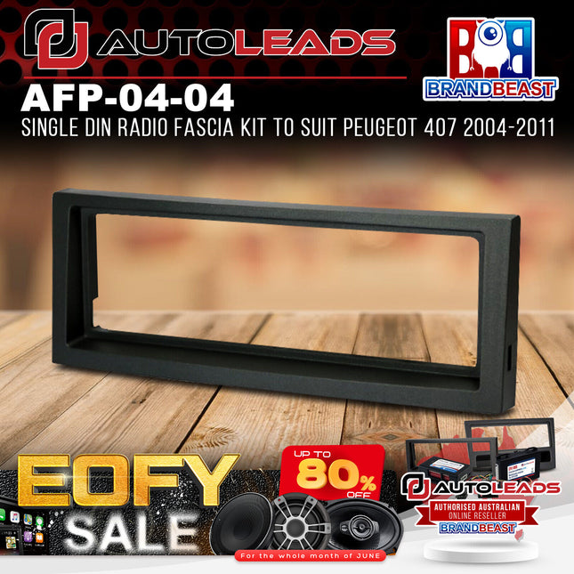 Autoleads AFP-04-04 Single DIN Radio Fascia Kit To Suit Peugeot 407 2004-2011
