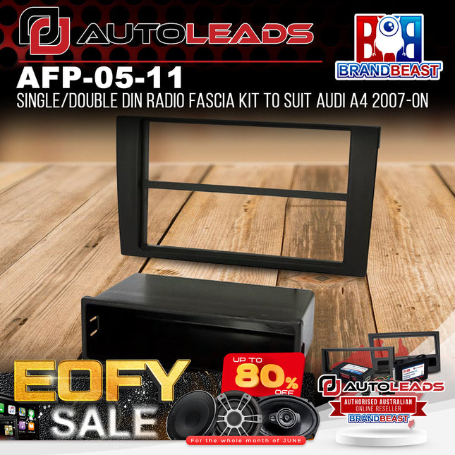 Autoleads AFP-05-11 Single/Double DIN Radio Fascia Kit To Suit Audi A4 2007-On
