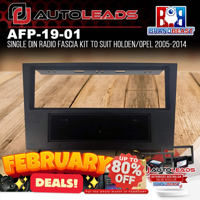 Autoleads AFP-19-01 Single DIN Radio Fascia Kit to Suit Holden/Opel 2005-2014