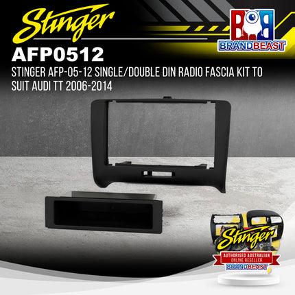 Stinger AFP-05-12 Single/Double DIN Radio Fascia Kit to Suit Audi TT 2006-2014