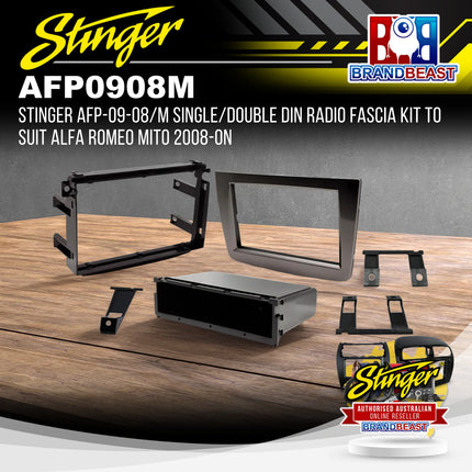 Stinger AFP-09-08/M Single/Double DIN Radio Fascia Kit to Suit Alfa Romeo Mito 2008-On