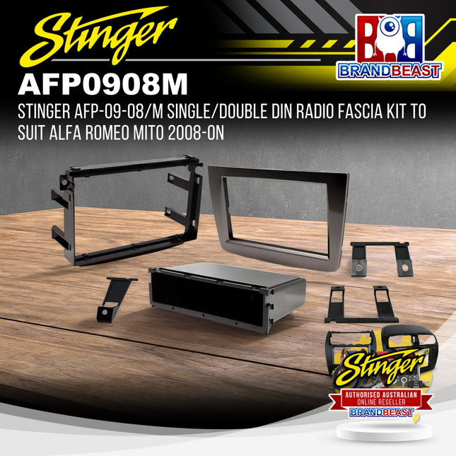 Stinger AFP-09-08/M Single/Double DIN Radio Fascia Kit to Suit Alfa Romeo Mito 2008-On