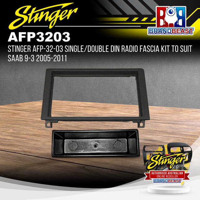 Stinger AFP-32-03 Single/Double DIN Radio Fascia Kit to Suit Saab 9-3 2005-2011