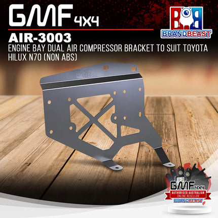 GMF4x4 AIR-3003 Engine Bay DUAL Air Compressor Bracket To Suit Toyota Hilux N70 (Non ABS)