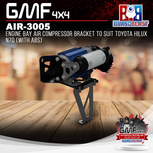 GMF4x4 AIR-3005 Engine bay Air Compressor Bracket To Suit Toyota Hilux N70 (with ABS)