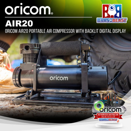 Oricom AIR20 Portable Air Compressor with Backlit Digital Display
