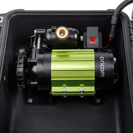 Oricom AIR30KIT Portable Air Compressor Kit with Heavy Duty Case + Twin Tyre Inflator/Deflator Combo