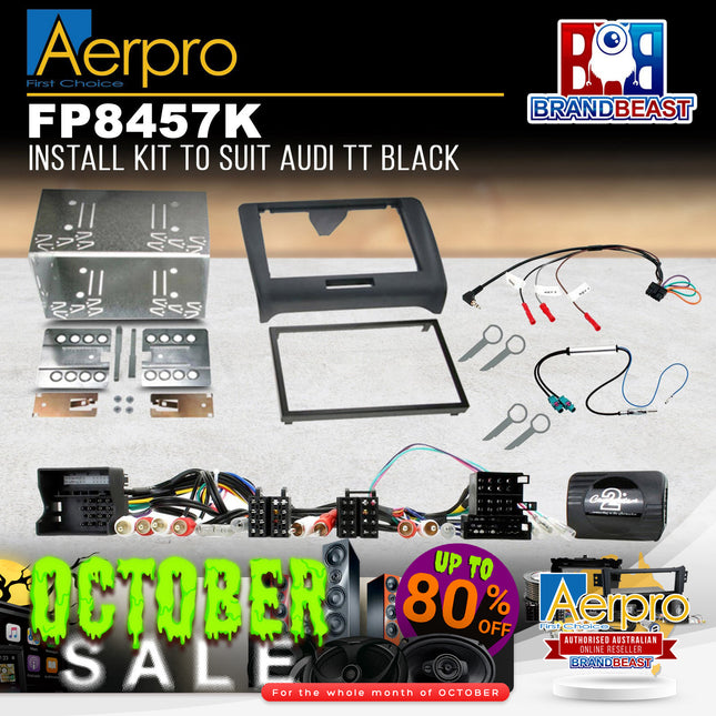 Aerpro FP8457K Double DIN Black Install Kit Suit Audi TT 8J 2007 - 2014