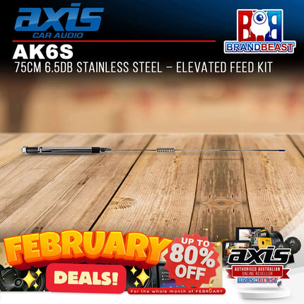 Axis AK6S 6.5db Stainless Steel Elevated Feed Kit 75cm