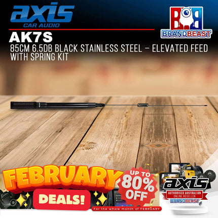 Axis AK7S 6.5db Black Stainless Steel Elevated Feed With Spring Kit 85cm