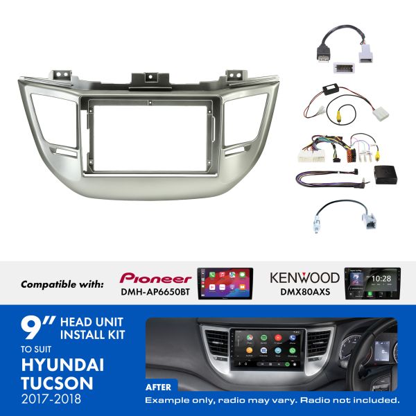 Aerpro AKHY12 9" Install Kit Hyundai Tucson 2017-2018 Factory Nav