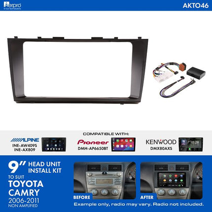 AERPRO AKTO46 9 Inch Install Kit to Suit Toyota Camry 2006-2011