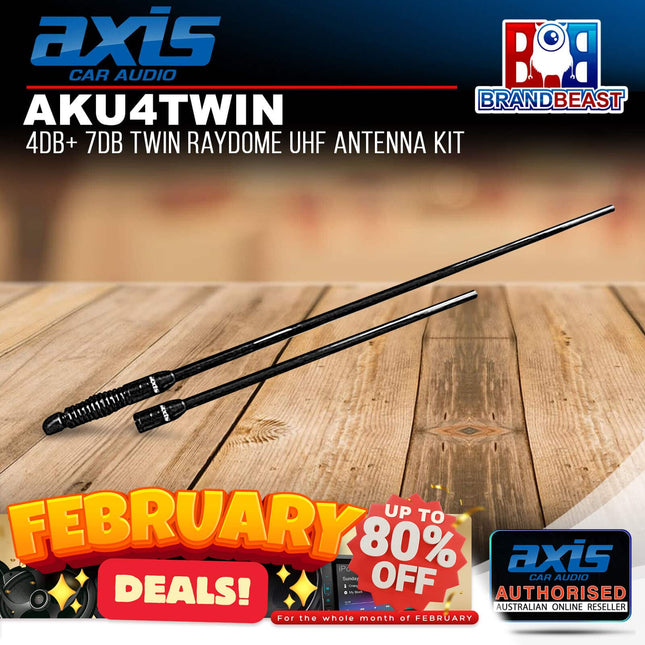 Axis AKU4TWIN 4dB + 7dB Black Raydome UHF Antenna Kit