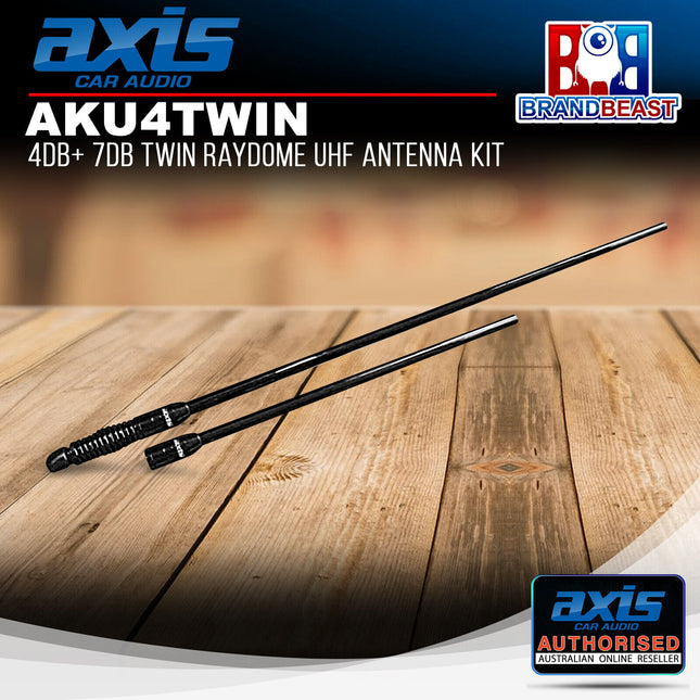 Axis AKU4TWIN 4dB + 7dB Black Raydome UHF Antenna Kit