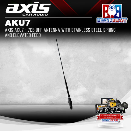 AXIS AKU7 - 7dB UHF Antenna with Stainless Steel Spring and Elevated Feed