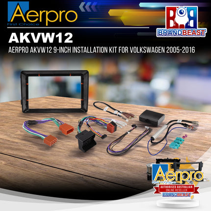 AERPRO AKVW12 9-Inch Installation Kit for Volkswagen 2005-2016