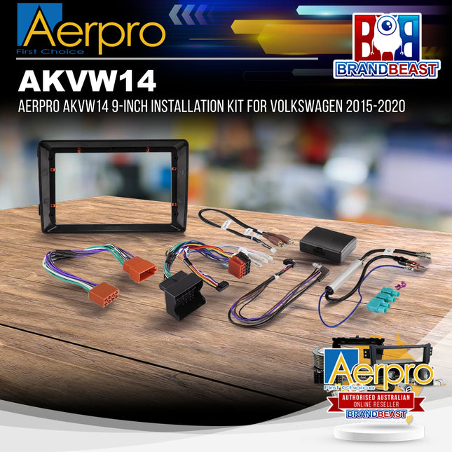 AERPRO AKVW14 9-Inch Installation Kit for Volkswagen 2015-2020
