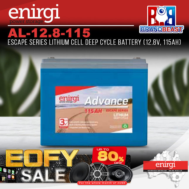 Enirgi AL-12.8-115 Escape Series Lithium Cell Deep Cycle Battery (12.8V, 115Ah)
