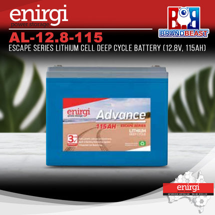 Enirgi AL-12.8-115 Escape Series Lithium Cell Deep Cycle Battery (12.8V, 115Ah)