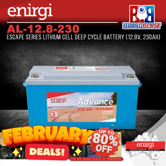 Enirgi AL-12.8-230 Escape Series Lithium Cell Deep Cycle Battery (12.8V, 230Ah)