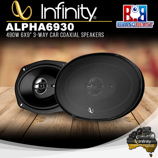 Infinity ALPHA6930 ALPHA 6930 490W 6x9" 3-Way Car Coaxial Speakers